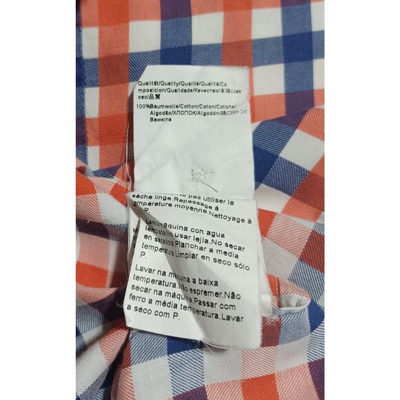 Boss Hugo Boss Men's Sharp Fit 17/L (34-35) Blue & Orange Long Sleeve Button Up - Picture 12 of 12